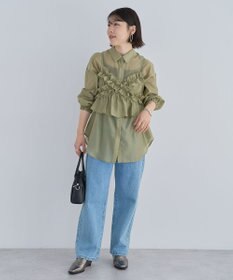 Green Parks ＳＥＴ２点フリルビスチェ＋シャツチュニック