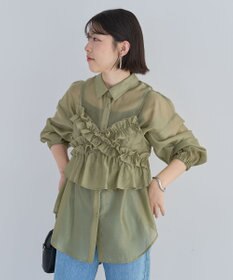 Green Parks ＳＥＴ２点フリルビスチェ＋シャツチュニック