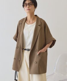 AMERICAN HOLIC 【先行予約】【イージーケア】リネンライク半袖ジャケット