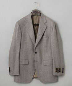 GOTAIRIKU 【DELFINO】ナポリジオメトリックツイード ジャケット_ブラウン