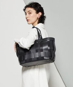 Y'SACCS 【リサイクルレザー】メッシュかごバッグ　large