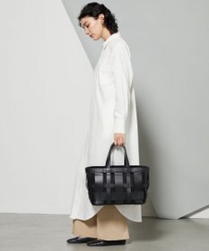 Y'SACCS 【リサイクルレザー】メッシュかごバッグ　large