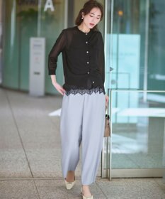 23区 【WEB&一部店舗限定カラーあり】シャイニーシアー フラップポケット カーディガン