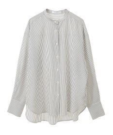 Green Parks バンドカラーストライプシャツ