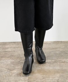 Pointer 本革ローヒール スクエアトゥロングブーツ
