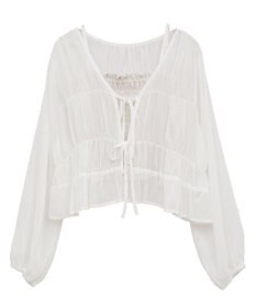 earth music&ecology ＳＥＴ２点シアーシャーリングブラウス＋インナー