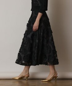 GRACE CONTINENTAL ローズ刺繍フレアスカート