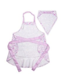 Mother garden マザーガーデン フリルエプロン 三角巾付き 130～150cm 《小花いちご柄》