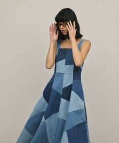 GRACE CONTINENTAL パッチワークデニムワンピース