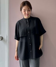 UNFILO シアーサテン ヨークブラウス