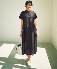 自由区 S 【カタログ掲載・接触冷感・洗える】エンブロイダリーローンシャツ ワンピース