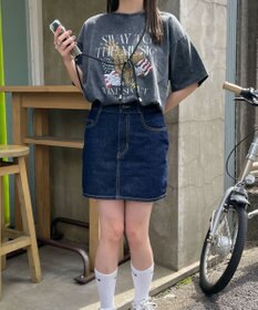 WEGO 【綿100%】ヴィンテージウォッシュグラフィックTシャツ