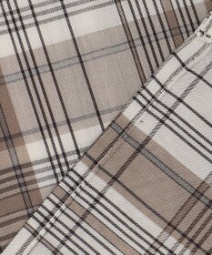 J.PRESS LADIES 【洗える】キュプラチェック フリルスタンドカラー ブラウス