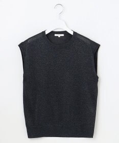 自由区 【カタログ掲載】カラーミックスラメスリーブレス ニット