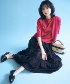 組曲 シアーニット5分袖 カーディガン