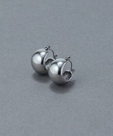 Phoebe 〈金属アレルギー対応〉ドームメタルフープピアス/シルバー　シンプル/大振り