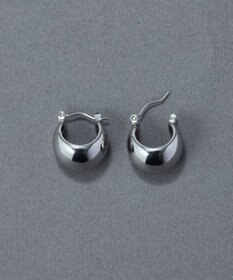 Phoebe 〈金属アレルギー対応〉ドームメタルフープピアス/シルバー　シンプル/大振り