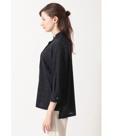 DAKS シャドーチェック 7分袖オーバーシャツ