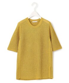 ICB 【WEB限定カラーあり・洗える】 ペーパーブレンドシャインニット 5分袖プルオーバー