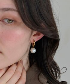 Phoebe 〈金属アレルギー対応〉カルチャードパールフープピアス/ステンレス/大ぶり/存在感◎/主役級