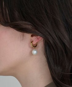 Phoebe 〈金属アレルギー対応〉カルチャードパールフープピアス/ステンレス/大ぶり/存在感◎/主役級