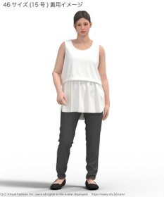 23区 L 【Lサイズ限定/好評につき新色追加】ナチュラルコットンベア タンクトップ