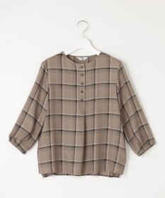 J.PRESS LADIES 【洗える】ハイツイストチェック ボートネック ブラウス