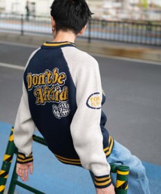 WEGO 【ユニセックス着用ITEM/MLサイズ展開】ジャガードニットスタジャン