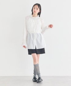 earth music&ecology 【イージーケア】TRキュプラダブルボタンフリルシャツ