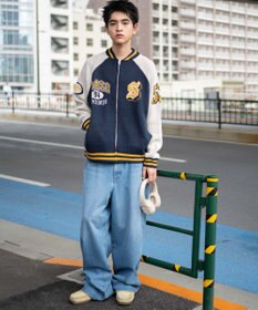 WEGO 【ユニセックス着用ITEM/MLサイズ展開】ジャガードニットスタジャン