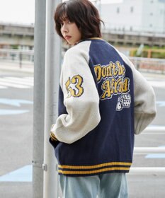 WEGO 【ユニセックス着用ITEM/MLサイズ展開】ジャガードニットスタジャン