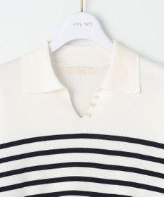 ANY SIS 【洗える】スキッパーポロ襟プルオーバー ニット
