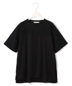 ICB L 【接触冷感・UVケア・洗える】シルケットスムースコンビ Tブラウスカットソー