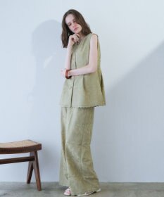 YECCA VECCA 刺繍ワイドパンツ