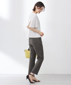 J.PRESS LADIES 【洗える】セルロースリネンストレッチ テーパード パンツ