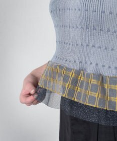 TRICOTE リブノースリーブニット