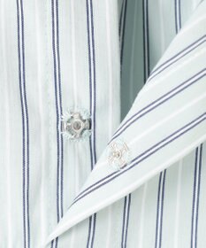 J.PRESS LADIES 【洗える】BEZ VEGA ストライプ フリルネック ブラウス