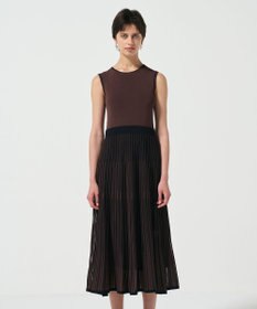 GRACE CONTINENTAL バイカラーシアーニットワンピース