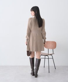 earth music&ecology ウエストリブフレアニットミニワンピース