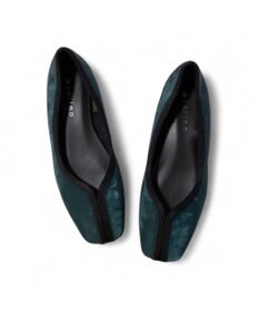 MODE ET JACOMO <carino>スクエアトゥ切り替えデザインフラットパンプス