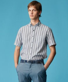 JOSEPH ABBOUD 【キングサイズ・サステイナブル】ソアロンストライプ 半袖 シャツ