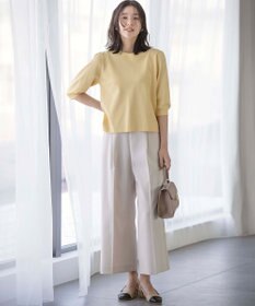 組曲 【UVケア・接触冷感】MINA 6分袖ニットプルオーバー