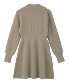 earth music&ecology ウエストリブフレアニットミニワンピース