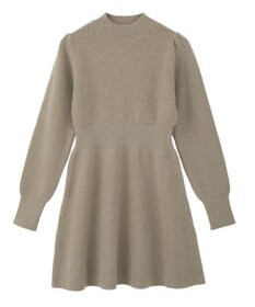 earth music&ecology ウエストリブフレアニットミニワンピース