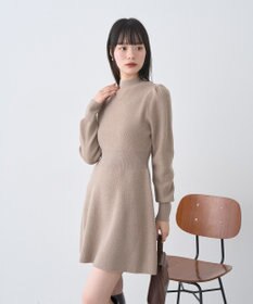 earth music&ecology ウエストリブフレアニットミニワンピース