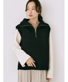 earth music&ecology ハーフジップニットベスト