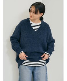 AMERICAN HOLIC モールヤーン片畦Ｖネックニットプルオーバー
