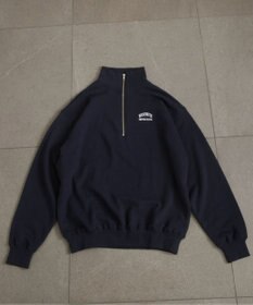 WEGO 【ANGIE VINTAGE】ワンポイント刺繍ハーフZIPスウェットプルオーバー