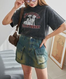 WEGO ヴィンテージウォッシュグラフィックショートT