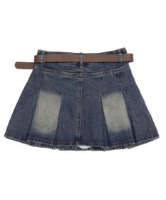 WEGO タックプリーツデニムミニスカパン